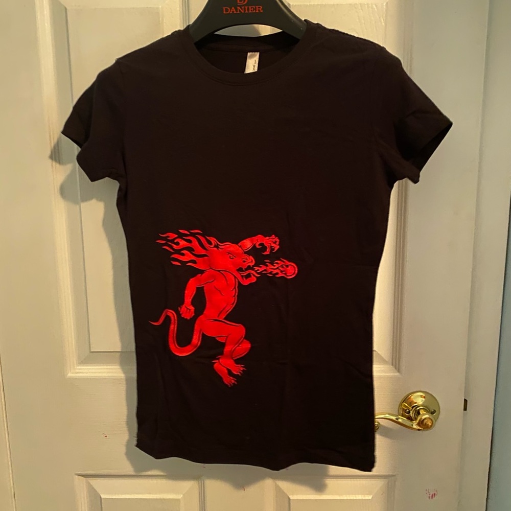 Short Sleeve T-shirt featuring a red dragon